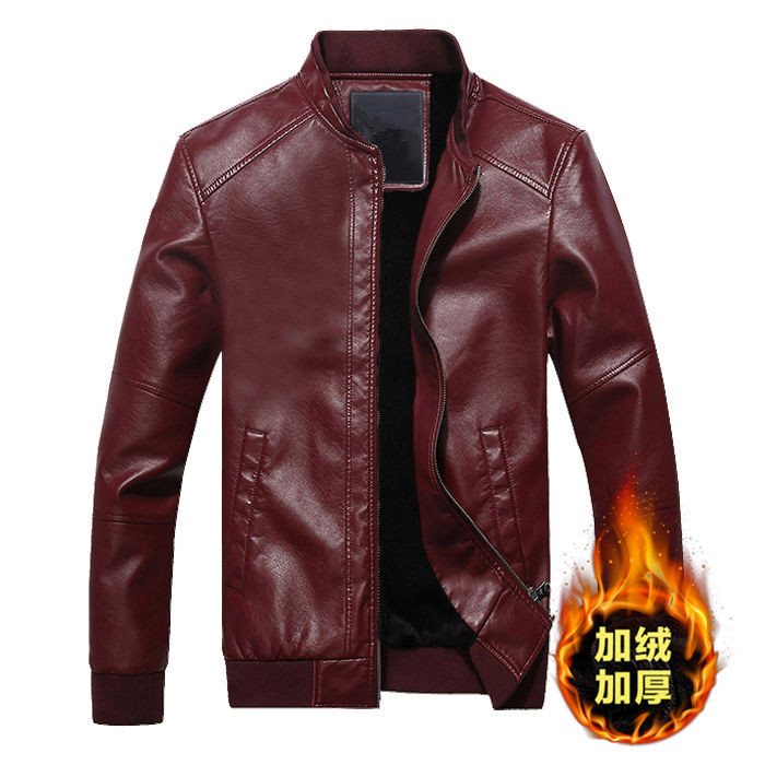 ALTRA Giacca uomo collo moto pelle cappotto zip outwear coat nuovo caldo