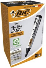 New BIC Permanent Marker Pens 2300 Thick Chisel Tip Marking Point Black Blue Red