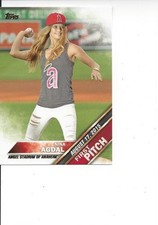 2016 Topps Series 2 First Pitch Nina Agdal Anaheim Angels #FP 5