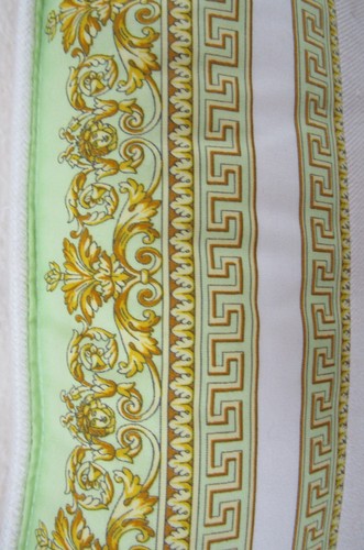 Gianni Versace Home Collection Medusa Green White 16" Square Throw Pillow - Picture 3 of 7