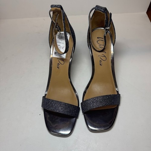 Wild Pair Womens 7 M Black Sparkle Stiletto Pump High Heel Dress Sandals NIB GE6 - Picture 4 of 4