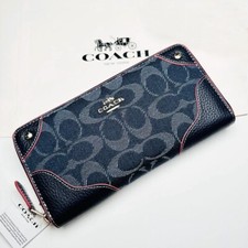 COACH Long Zip Around Wallet Signature Denim F53769 outlet New F/S JPN