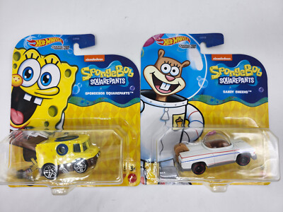 Hot Wheels 2019 Spongebob Squarepants & Sandy Cheeks Character Cars