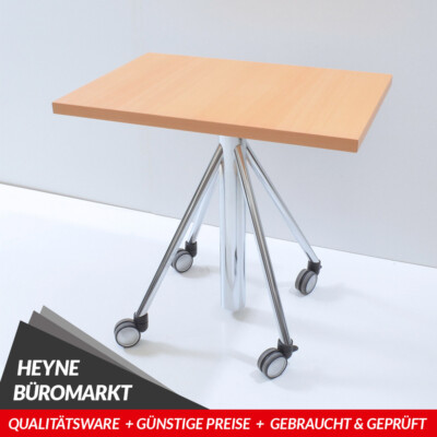 Besprechungstisch, Flextable, auf Rollen, 80x55cm, Buche/Chrom, Svoboda UVP 600 