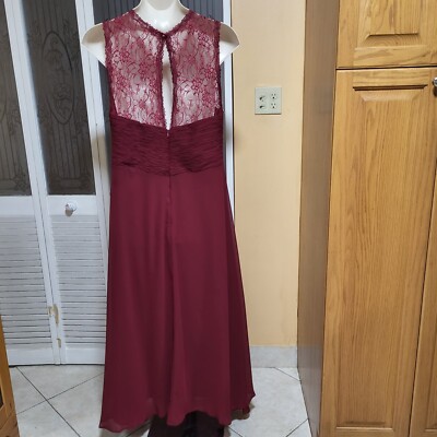 Roiii Fashion Ladies "NEW" Beautiful Formal Long Burgundy Dress - Size 3XL