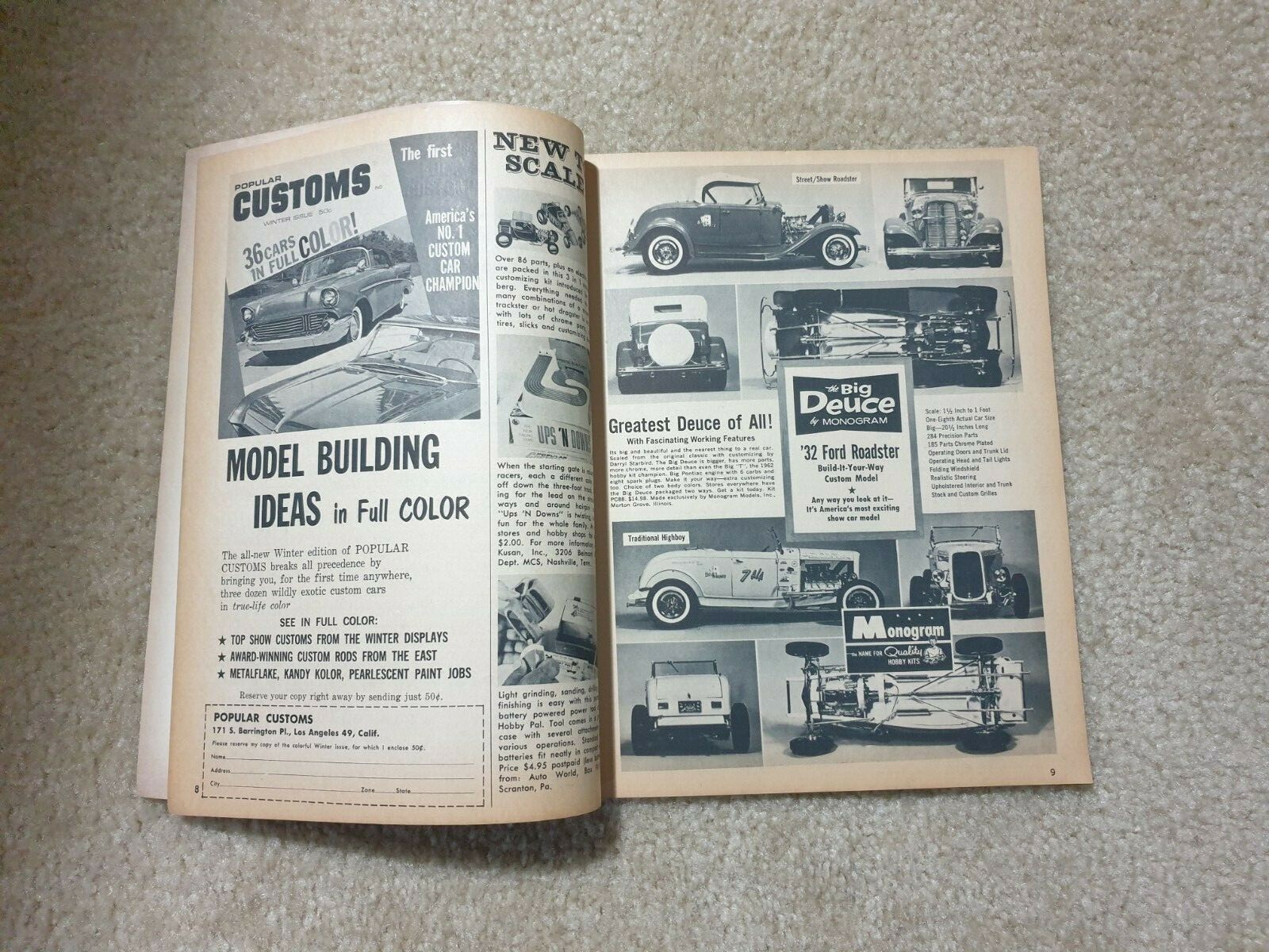 Model Car Science Magazine Jan. 1964 & Aug. 1963 Slot Cars Used 2