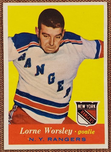 1957 Topps #53 Gump Worsley New York Rangers Vintage Original Hockey Card