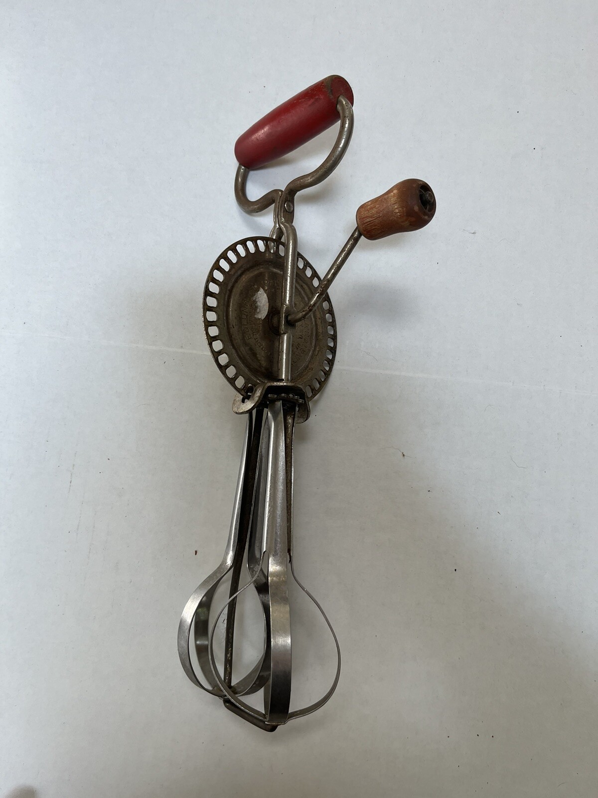 Vintage Red Handled Edlund Company Beater Burlington Vermont 12 Inches