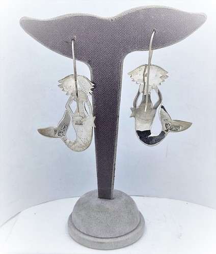 Mexico Designer Maria Belen Nilson MERMAID Sterling Silver Dangle Earrings - Picture 7 of 7