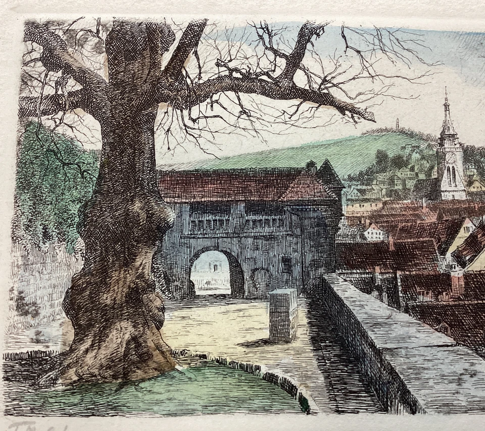 Gravure Sur Papier Signée à Identifier - Photo 4/4