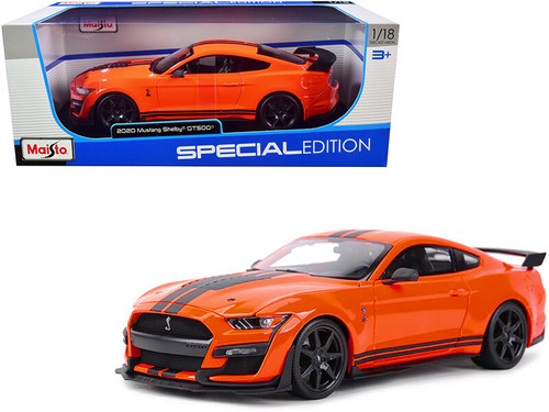2020 Ford Mustang Shelby GT500 Orange with Black Stripes "Special Edition" 1/18