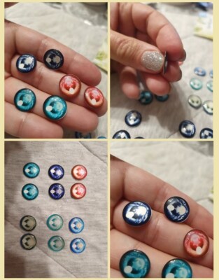 Augenchips für 12'' Blythe Puppe Sterne Foto Glas Cabochons Spielzeug Zubehör 12 Stck.