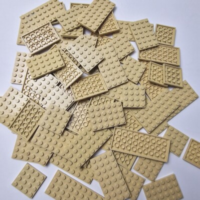 Lego hellbraune Platten flache Steine 4x4 4x6 4x8 4x10 4x12 x20 zufällige Stücke