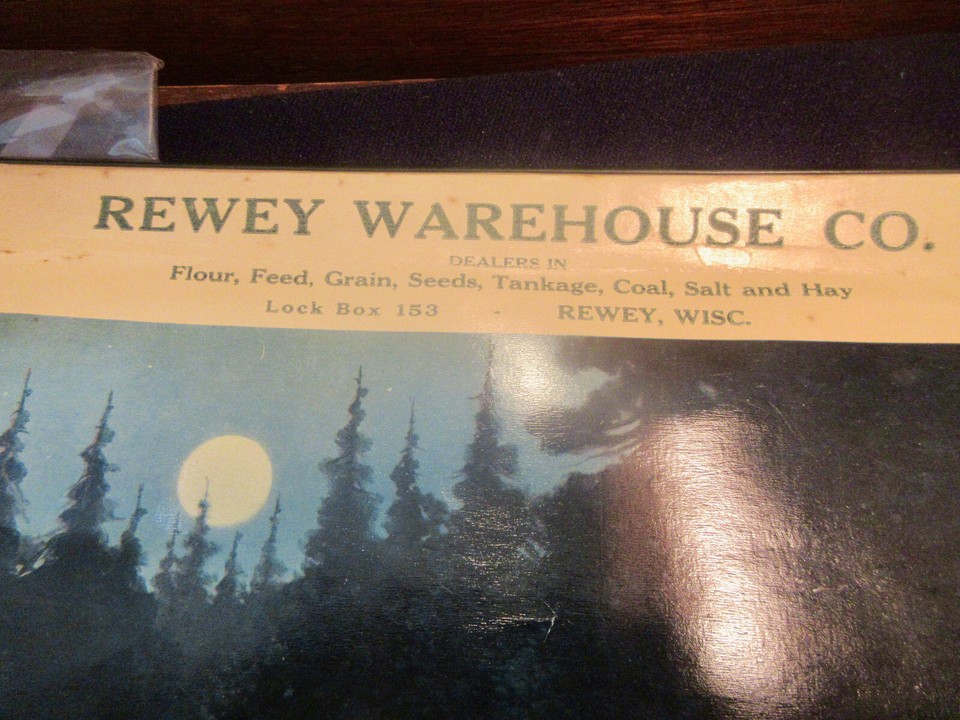 Rewey Wisconsin 1927 Advertising Calendar 12x17" REWEY WAREHOUSE CO. L