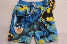 NEW Boys Bathing Suit Swim Trunks Size 4 Shorts Batman UV 50 UPF Swimming Hero