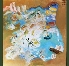 CANVAS Oil Painting Koi Fish ORIGINAL Art Abstract Art Animal Impasto Textured