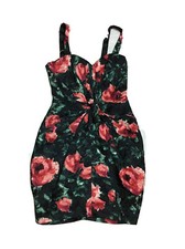 DOLCE GABBANA Silk Wool Blend Rose Print Bustier Corset Mini Dress Size 42