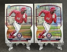 2023 Bowman Chrome Mega Box Mojo Refractor #BCP-54 & Base Christian Vaquero