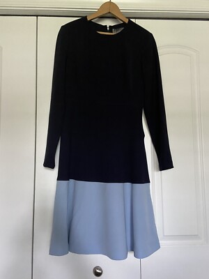 Lela Rose Long Sleeve Tiered Dress, Size 6 #S219660 - Navy/Sky