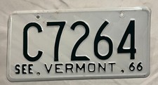 LICENSE PLATES  VERMONT   C 7264 1966