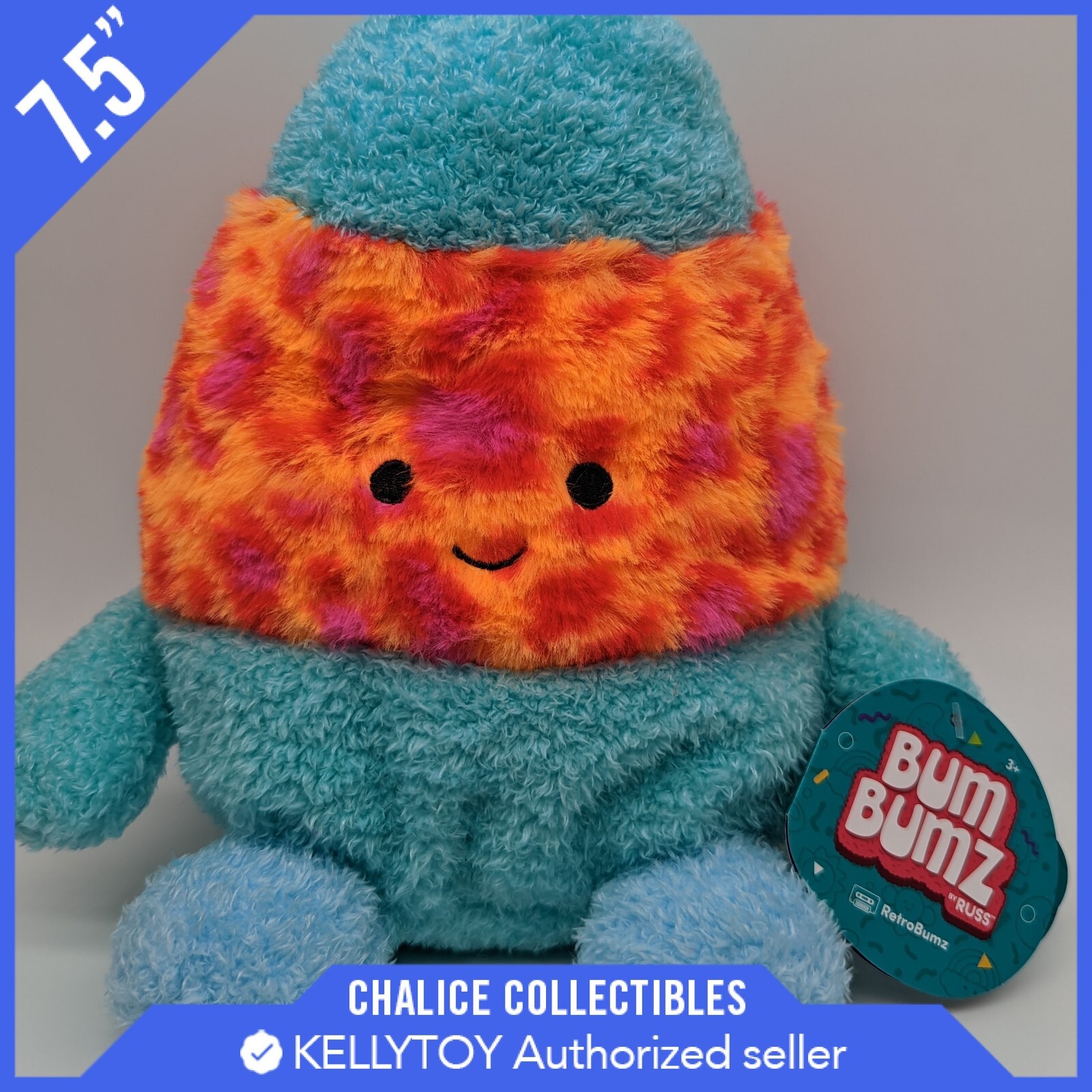 Плюшевая лавовая лампа Kellytoy Bum Bumz Retro Bumz Sara 7.5 NWT и наклейка