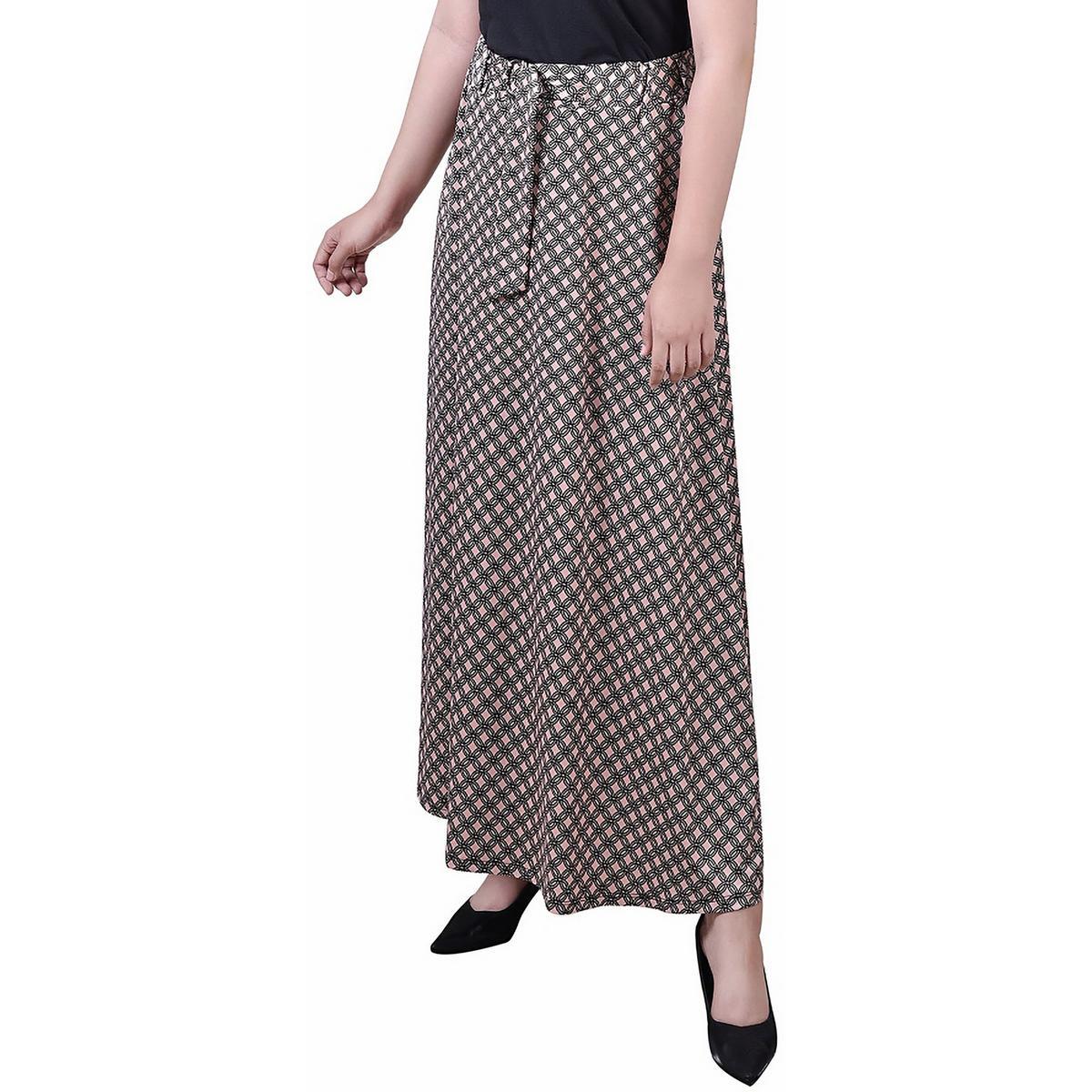 Женская макси-юбка Petites с розовым принтом и поясом макси-юбки Petites PS BHFO 2406 из коллекции NY Collection