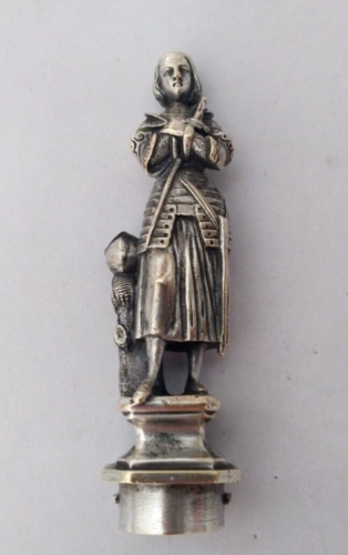 19TH WONDERFUL ANTIQUE VINTAGE ORIGINAL BRONZE STATUE COAT OF ARMS WAX SEAL