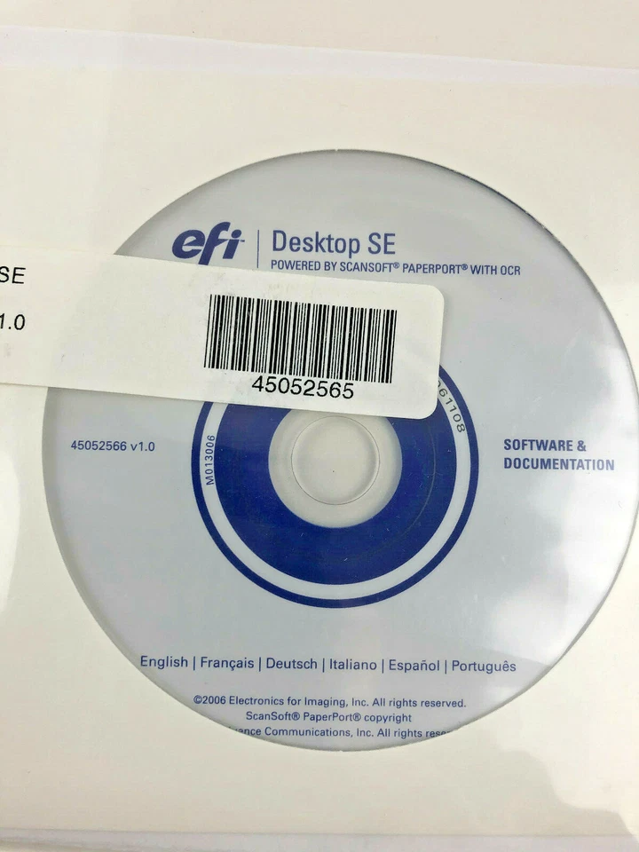 EFI Fiery Desktop SE EFIGSBp v.1.0 pn.45052565  Software + Doc.  NEW, Unopened  - Image 3 of 3