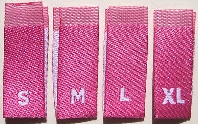 MADE IN USA BLACK WITH HOT PINK 1000 pcs WOVEN CLOTHING LABELS CARE LABEL 