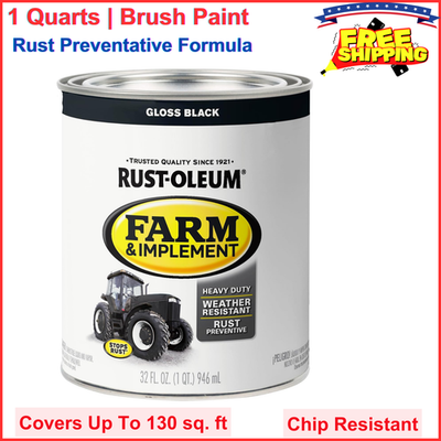 #ad Farm and Implement Enamel Paint 1 Quart Gloss Black Heavy Duty Tractor Paint $33.19