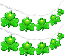 12Ft 20LED Green Shamrock String Lights - Waterproof St. Patrick's Day Decor