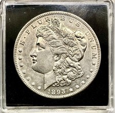 1893-P Circulated Morgan Silver Dollar (Philadelphia Mint) Raw Choice (Rare !)