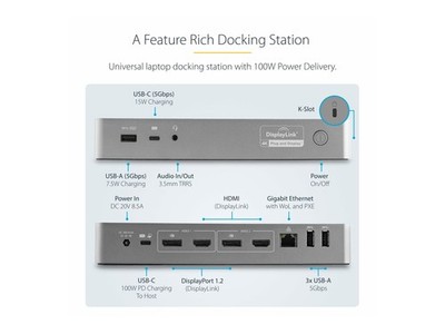 StarTechcom Universal Laptop Dockingstation USB-C & USB 3.0 DK30C2DPEPUE