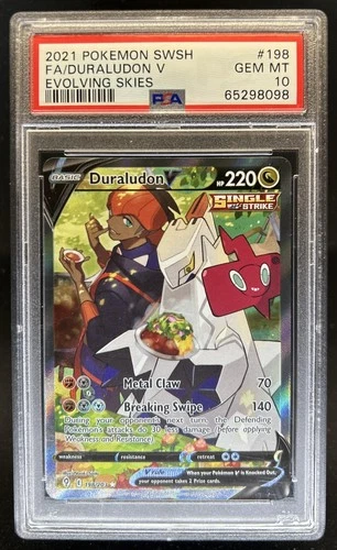 2021 Pokemon SWSH Evolving Skies Duraludon V #198/203 PSA 10 GEM MINT