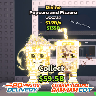 STEAL A BRAINROT  Divine Popcuru And Fizzuru 1.7B/s Cheap+Fast Delivery 