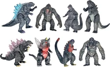TwCare Set of 8 King Kong vs Godzilla Toys Movable Joint Action 8 