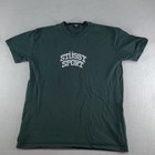Stussy Shirt Green Short Sleeve Casual Spellout Tee Cotton Size S Mens Adult