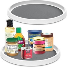 Set of 2, 12 Inch Non-Skid Lazy Susan Organizer, Pantry Lazy Susan Turntable for