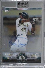 2018 Topps Clearly Authentic Salute Jackie Robinson Day Khris Davis Auto 7a1