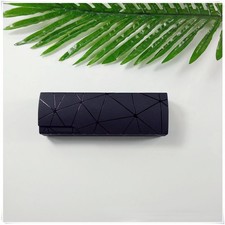 Black Geometric Glasses Case Compact Eyeglass Storage Box Travel Holder