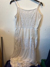 Atmosphere White Lace longDress UK 14 prom Boho Summer Holiday Midi Strappy 1489