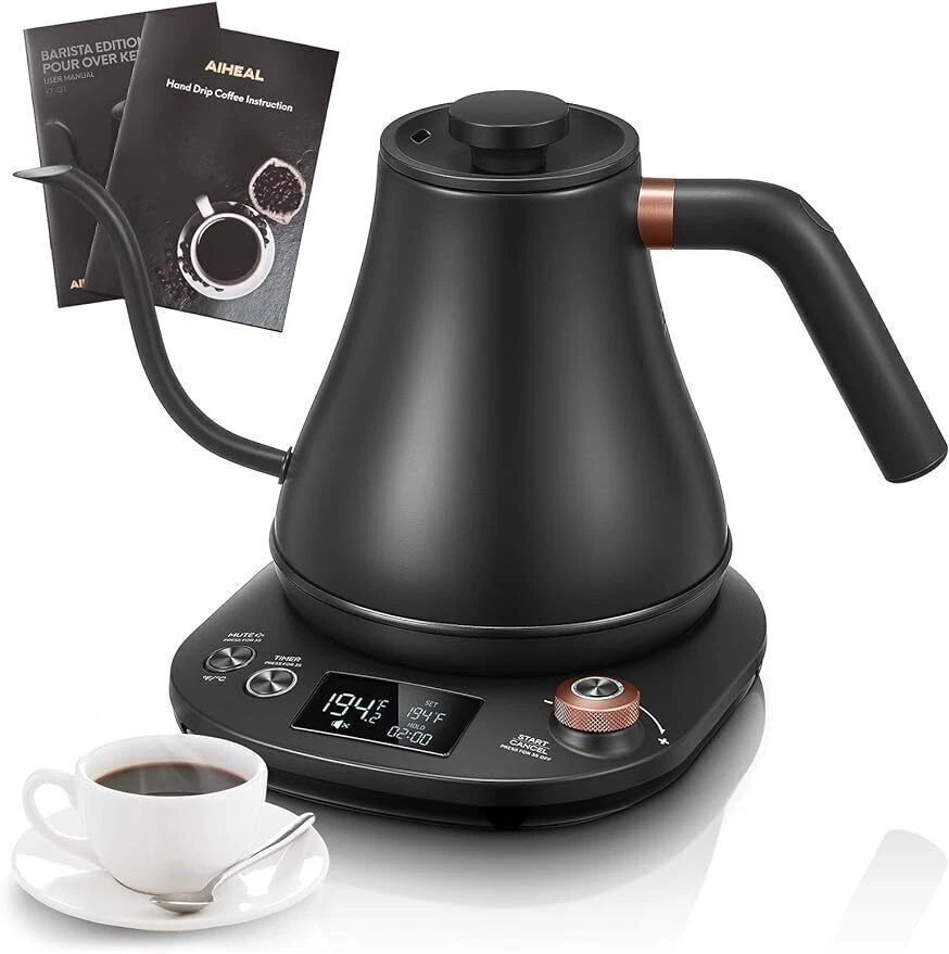 Electric Gooseneck Kettle Temperature Control, Pour Over Electric Kettle for Tea