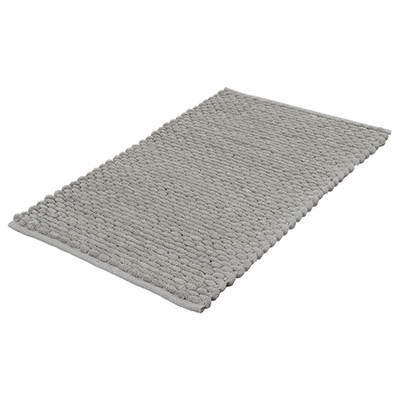 Badteppich Willow - Baumwolle / Polyester - Lichtgrau - 70 x 120 cm