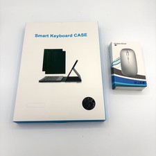 Keyboard Case Backlit w/ Mouse  Pencil Holder Black For iPad Air 10.9/11"