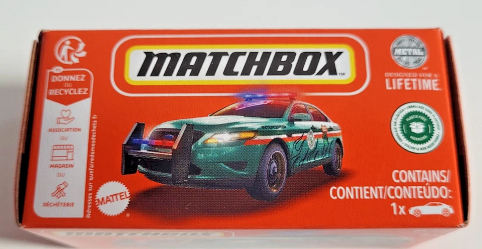 Matchbox 2024 Power Grabs 64/100 Ford Interceptor Mint Green Forest Ranger - Image 2 of 2
