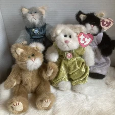 Ty Attic Treasures Lot of 4 Vintage 1993 Cats. 