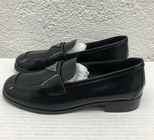 PRADA   38 EU 8 US Spazzolato Patent leather triangle logo platform Loafer BB5