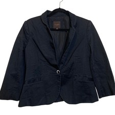 The Limited Collection Womens Black Blazer Jacket Stretch Cotton 3/4 Sleeve L