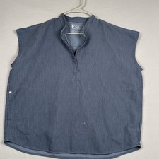 Figs Technical Collection Rafaela Scrub Top Women's XL Gray/Blue Oversized Nurse