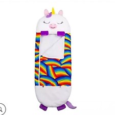 Happy Nappers White Unicorn Rainbow Sleeping Bag Sleep Sack Plush Pillow